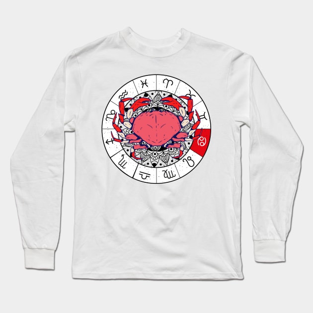 Cancer star sign, zodiac sign horoscope Long Sleeve T-Shirt by 2P-Design